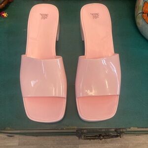 Wild Fable Glossy Pink Chunky Heel Mules Women’s Size 11